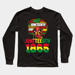 Celebrate Juneteenth Messy Bun Black Women 1865 Juneteenth Long Sleeve T-Shirt